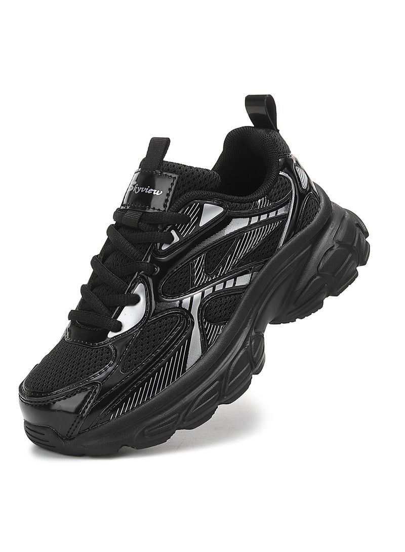 Sky View Boys and Girls Shoes Tennis Running Shoes Lace-up Unisex Kids Sneakers Lightweight Breathable Walking Shoes Matte Fashion Sports Shoes For Children's