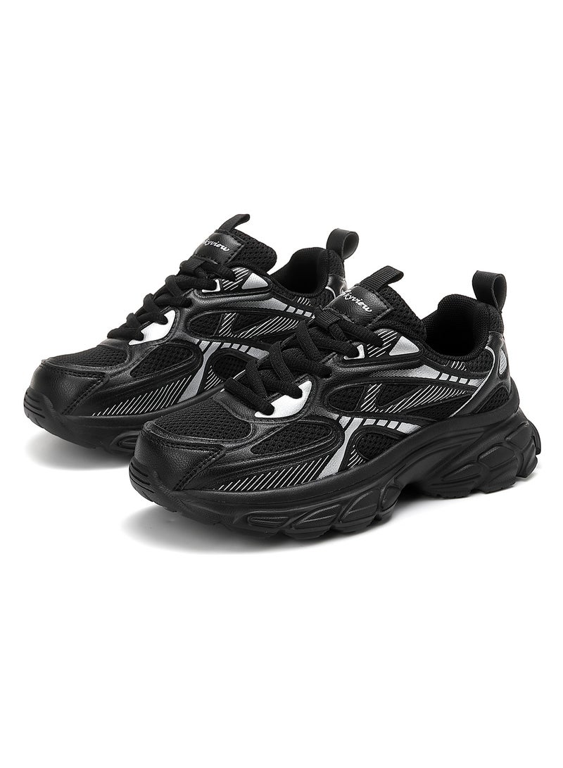Sky View Boys And Girls Shoes Tennis Running Shoes Lace-up Unisex Kids Sneakers Lightweight Breathable Walking Shoes Matte Fashion Sports Shoes For Children's