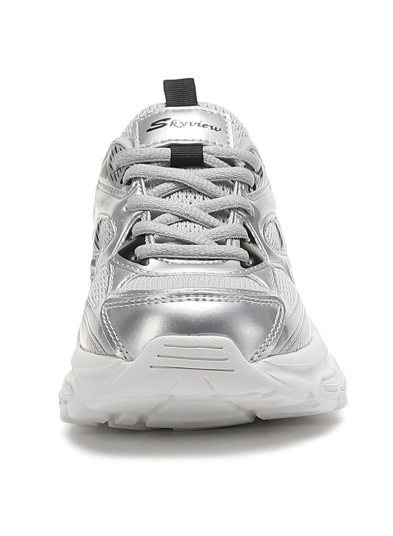 Sky View Boys Girls Shoes Kids Sneakers Tennis Running Shoes Lace-up Unisex Lightweight Breathable Walking Shoes High Quality Glossy Material Fashin Sports Shoes For Children's