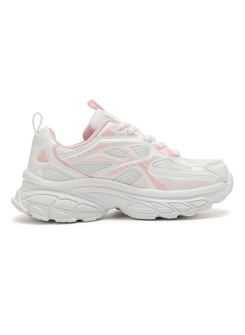 Sky View Boys Girls Shoes Kids Sneakers Tennis Running Shoes Lace-up Unisex Lightweight Breathable Walking Shoes High Quality Glossy Material Fashin Sports Shoes For Children's