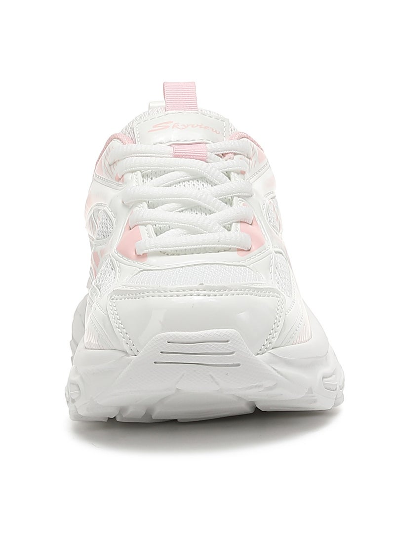 Sky View Boys Girls Shoes Kids Sneakers Tennis Running Shoes Lace-up Unisex Lightweight Breathable Walking Shoes High Quality Glossy Material Fashin Sports Shoes For Children's
