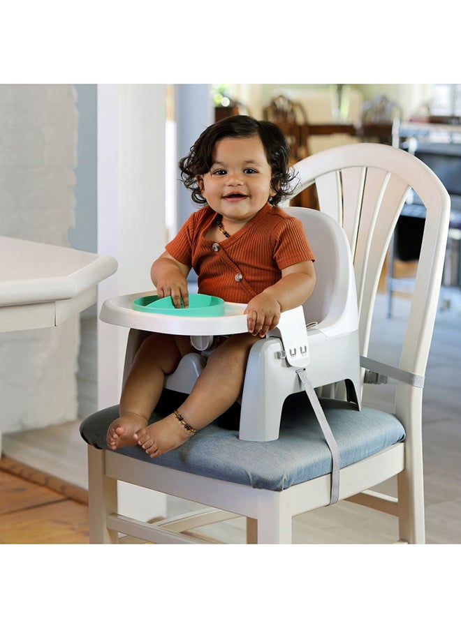 2-In-1 ITY Deluxe Learn-To-Dine Feeding Booster Seat, Dishwasher-Safe Plates, 3-Point Harness, Ages 6 Months+