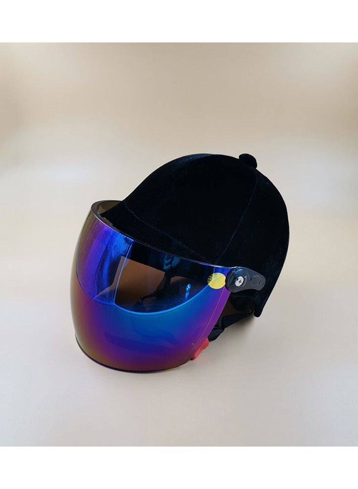 New Velvet Cloth UV Protective Mirror Riding Outdoor Protective Helmet