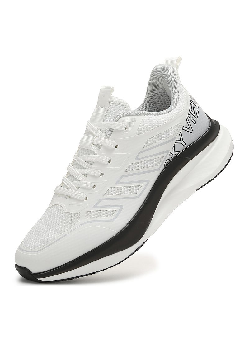 Athlesiure Men's Lace Up Walking Shoes Running Comfortable Tennis Breathable Non Slip Athletic Sports Shoes Gym Workout Cross Training Sneakers With Non-Slip Backing