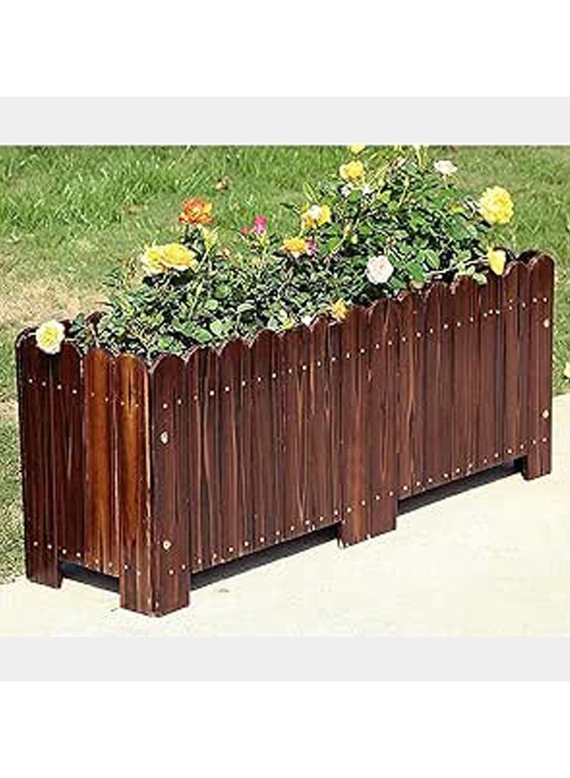 Wooden flower Pot Garden Decorative Item Brown 100x30x30cm