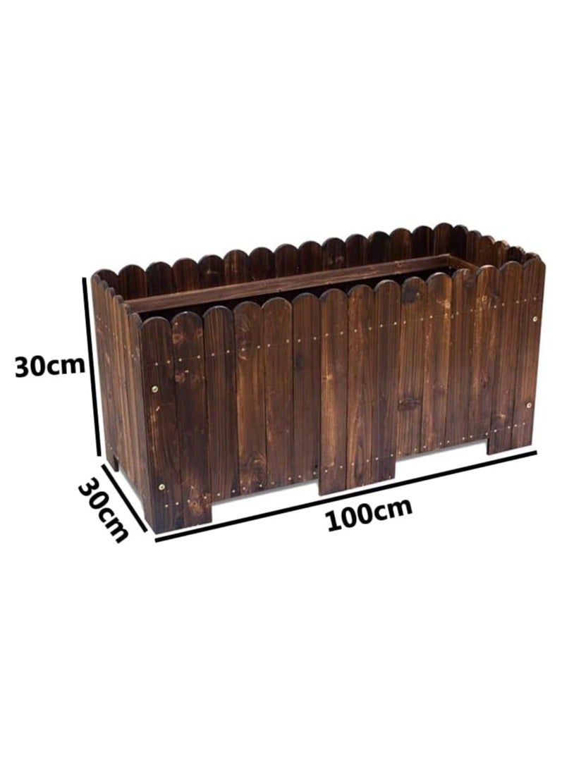 Wooden flower Pot Garden Decorative Item Brown 100x30x30cm