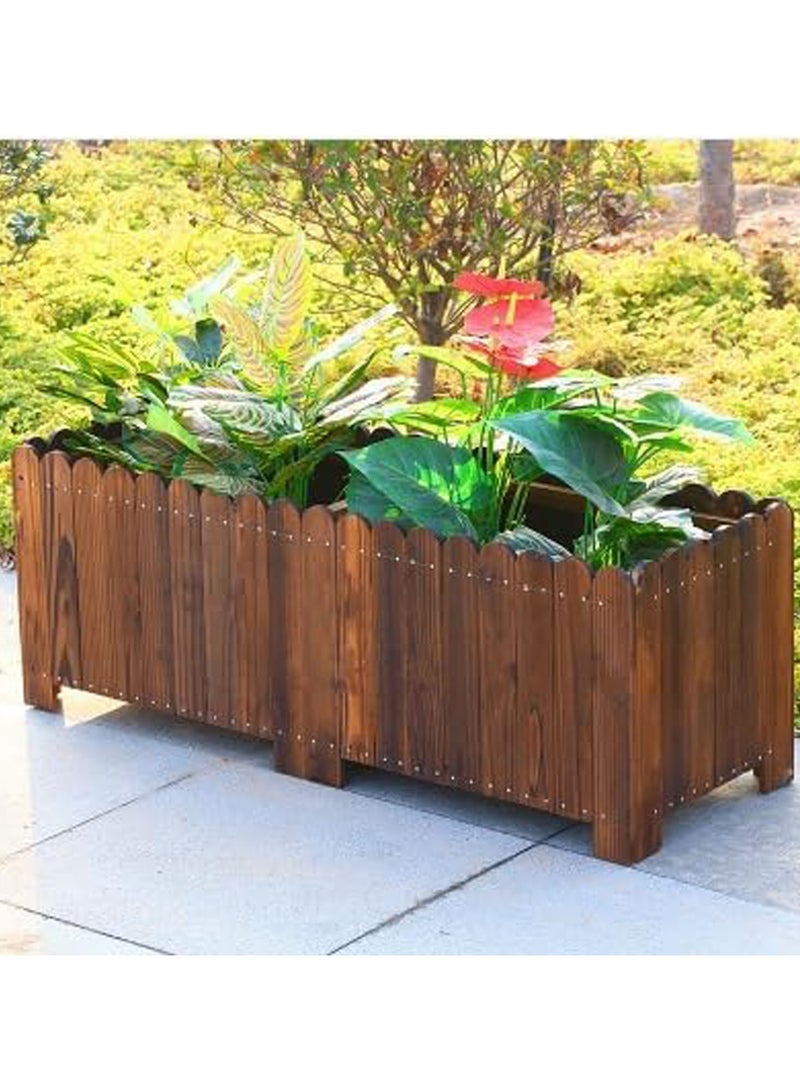 Wooden flower Pot Garden Decorative Item Brown 100x30x30cm