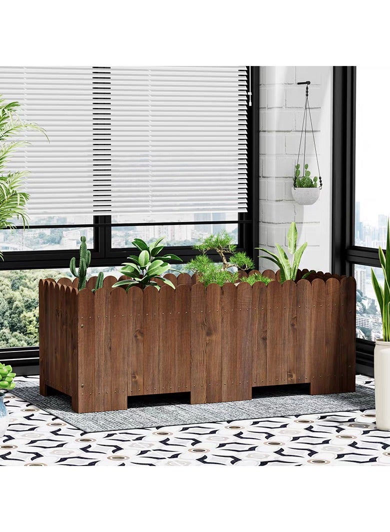 Wooden flower Pot Garden Decorative Item Brown 100x30x30cm