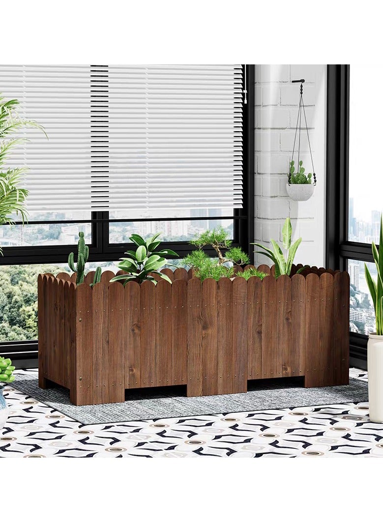 Wooden Flower Pot Garden Decoration Flower Pot Planting Box Wooden Planter Box Raised Garden Bed Vintage Wooden Flower Pot For Indoor & Outdoor Gardening