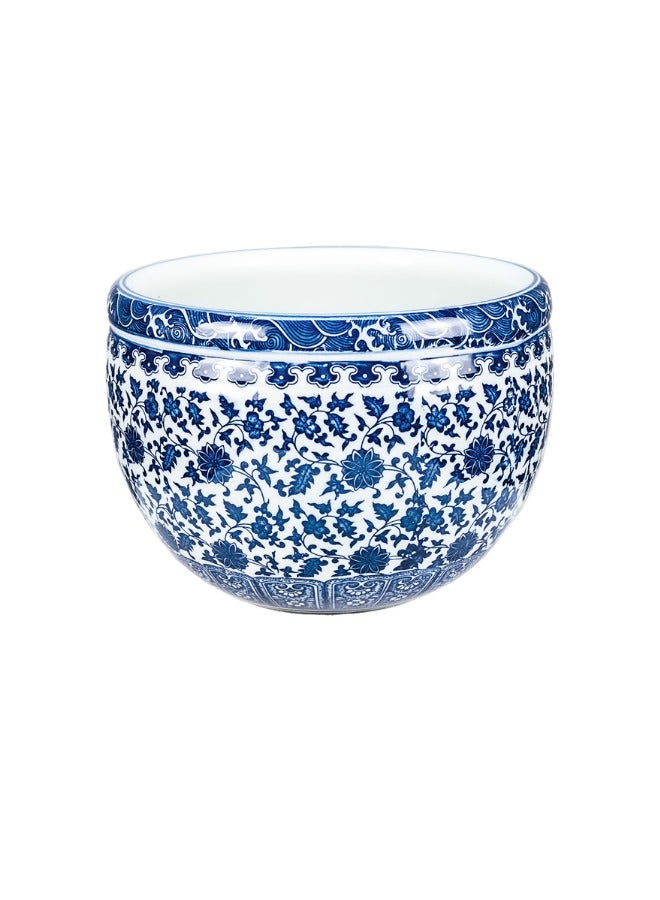 Chinoiserie Ceramic Flower Pot – Elegant Asian-Inspired Planter for Home & Garden Décor