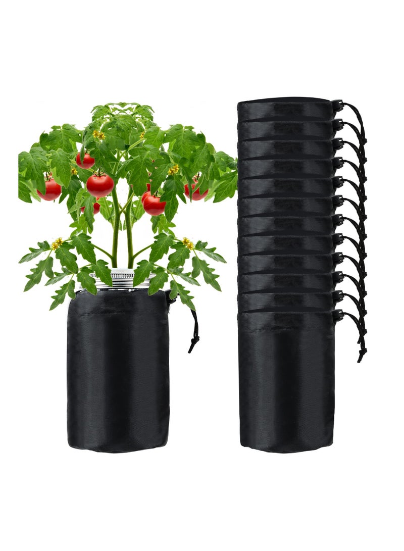 Hydroponic Container Sheath, 12Pcs Blackout Sleeves for Ball Jars 32 Oz, Black Wide Mouth Jar Grow Cover, Sprouting Jars Sleeves for Help Plants Grow Healthily, Hydroponics Supplies