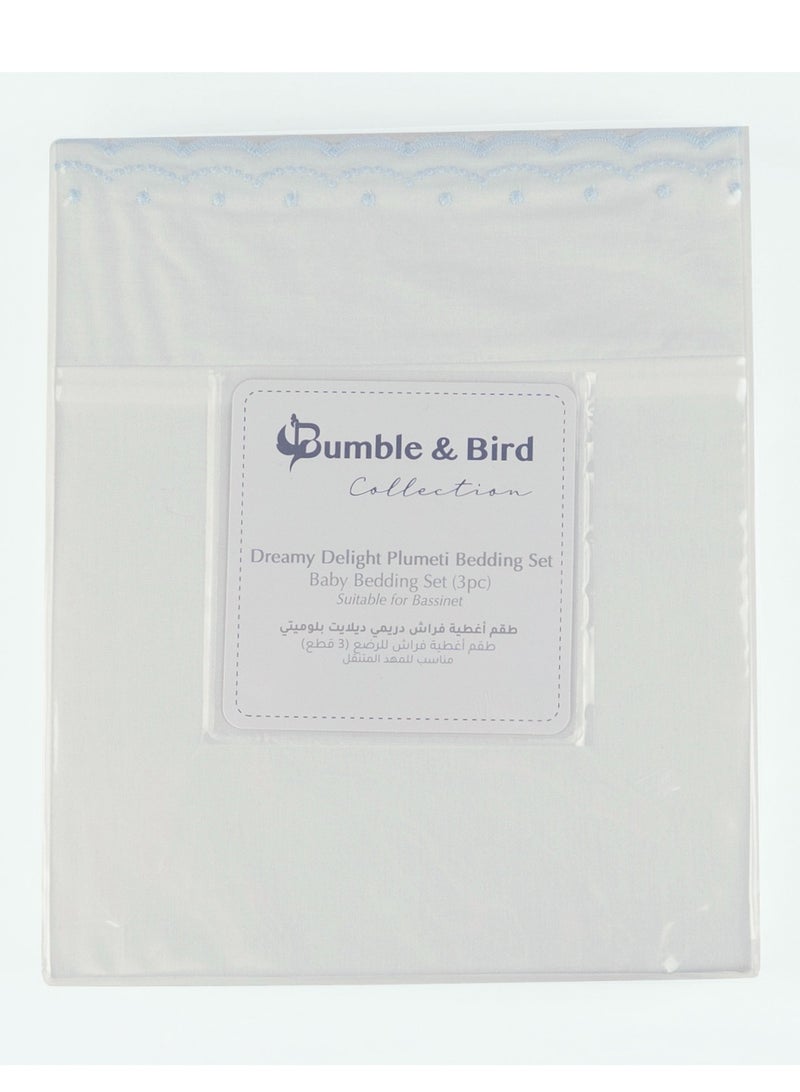 Bumble & Bird - Plumeti Baby Bedding Set For Cot - 3pcs - Blue