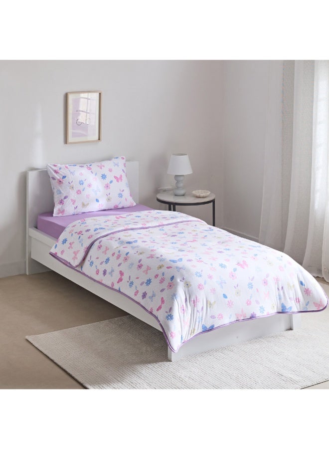 Ivy Meadows Fleeting 2-Piece Single Microfiber Printed Jersey Comforter Set 135 X 220 Cm