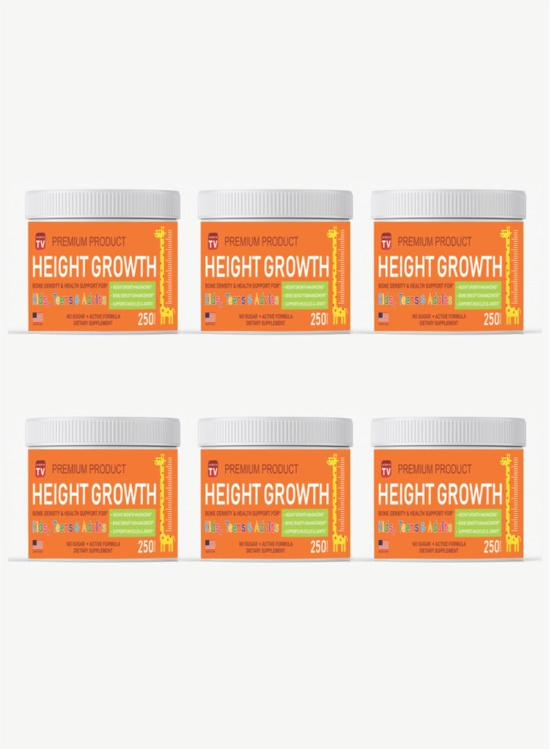 Heigth Growth Kids, Teens & Adults Supports Muscles & Joints Powder 250gram Pack of 6