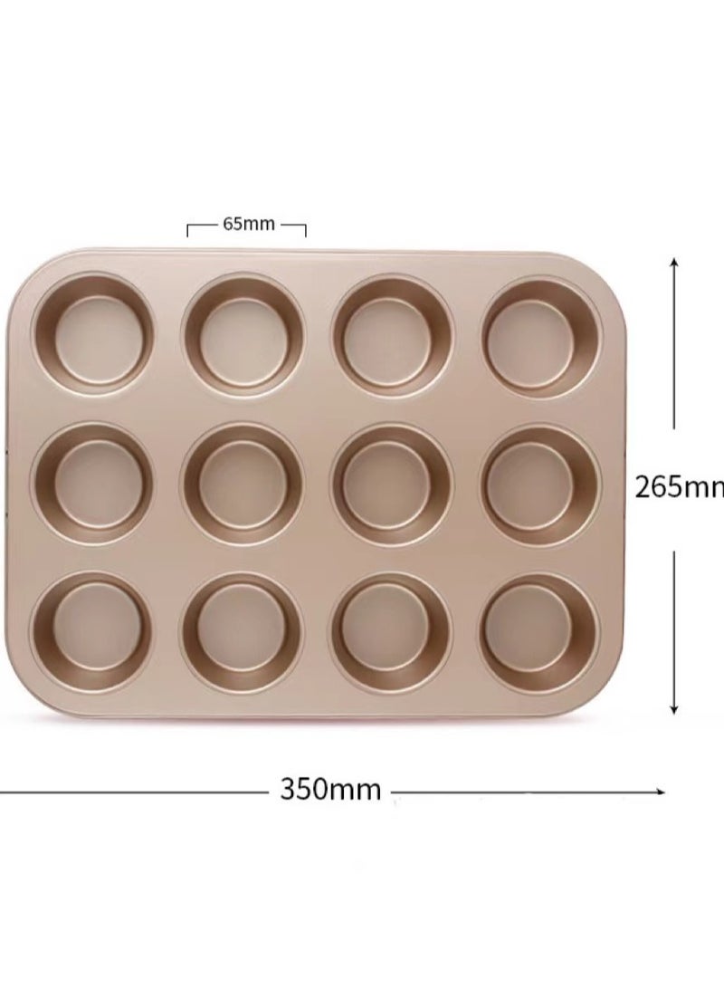 Premium Non-Stick Cupcake Pan, 12-Cup Muffin Tin, Steel Baking Supplies