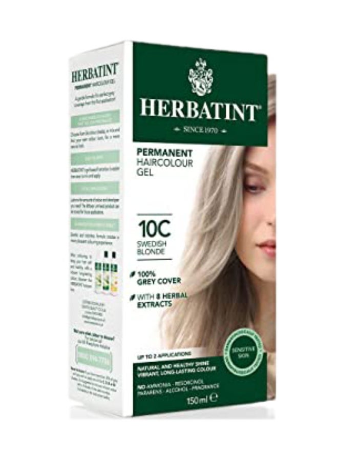 Permanent Herbal Hair Color Gel 10C Swedish Blonde 150ml