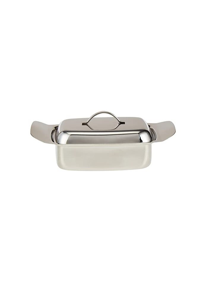 Stainless Steel Butter Dish with Lid, 19 cm x 12 cm x 5 cm, Silver, KTS034, Butter Dish , Ideal Butter Keeper
