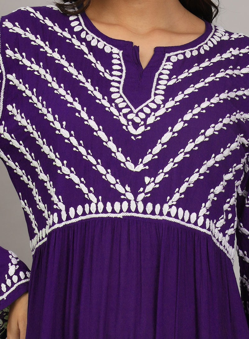 Hand Embroidered Chikankari Modal Jalabiya-AL4015