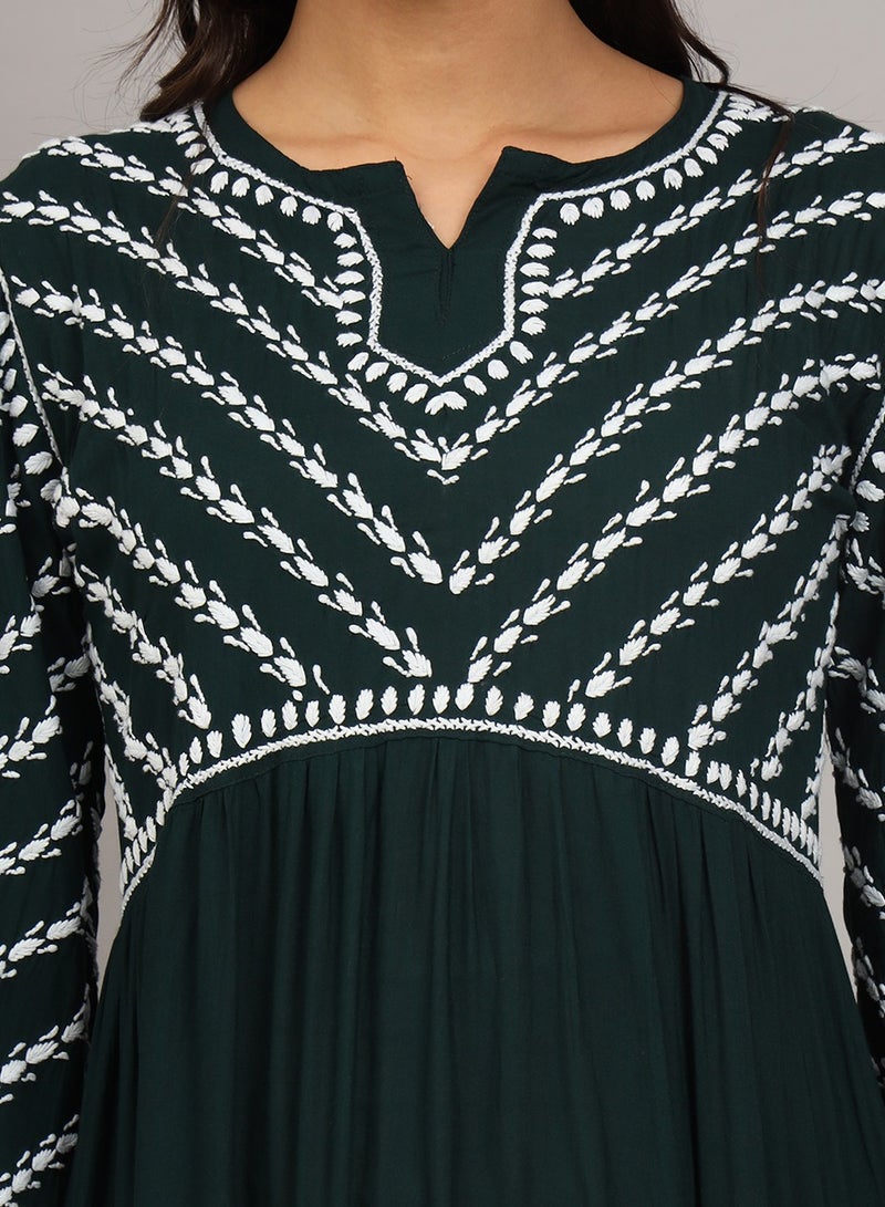 Hand Embroidered Chikankari Modal Jalabiya-AL4015