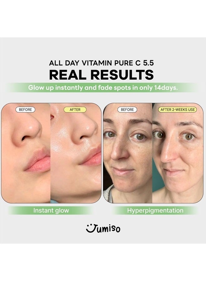 All Day Pure C 5.5 Glow Serum 30ml | Aronia Fruit Extract | Pure Vitamin C (L-Ascorbic Acid) with Alpha-Arbutin&Ascorbyl Glucoside | fragrance-free, parabens-free | 1.01 fl oz, 30 ml