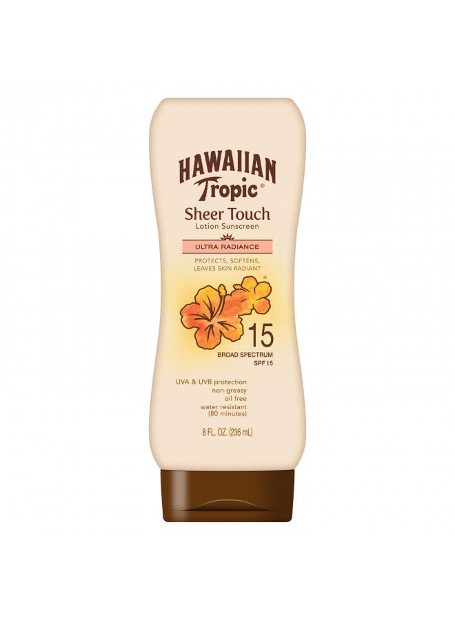 Hawaiian Tropic Sheer Touch Lotion Sunscreen, Ultra Radiance SPF 15, 8 oz (Pack of 2)