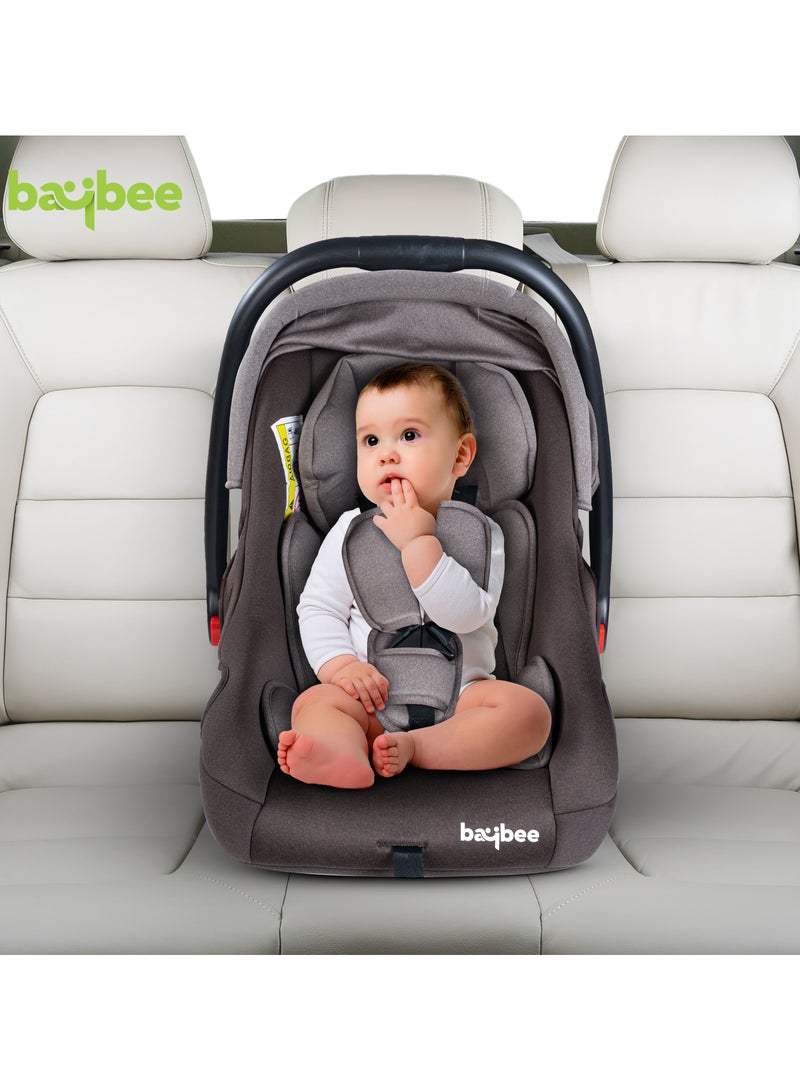 BAYBEE 3 in 1 Multi Purpose Baby Carry Cot n Car Seat with Handle, Canopy, Adjustable Handle, 3 Point Safety Belt Rocker for Infant Baby Carry Cot for New Born Baby 0 to 15 Months Brown