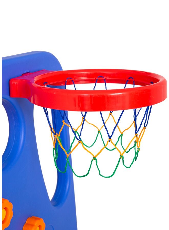 Multifunctional Baby Slide With Basketball Stand For Kids