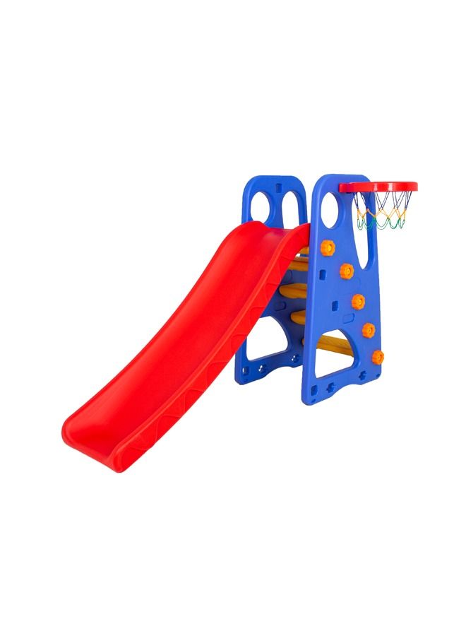 Multifunctional Baby Slide With Basketball Stand For Kids