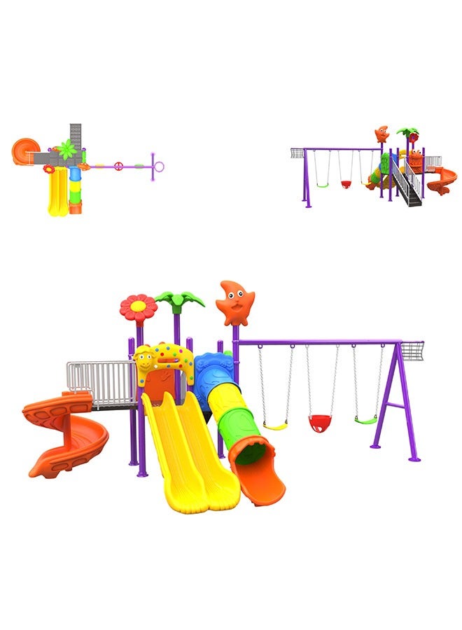 Montessori Kindergarten Tube Slide Playground Equipment Commercial Kids Plastic Children Swing Set Playground Outdoor