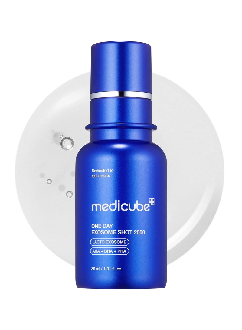 Medicube Zero Exosome Shot 2,000 PPM Spicule Facial Serum | Liquid Skin Booster Serum | Exosome, AHA+BHA+PHA | Pore Care, Dead Skin Cells, Skin Texture | Korean Skin Care 1.01 fl.oz