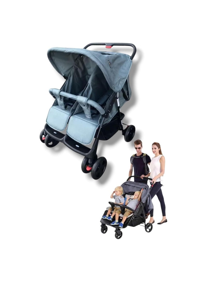 Twins Baby Stroller for Twin Pushchair for Infant and Toddler Grey