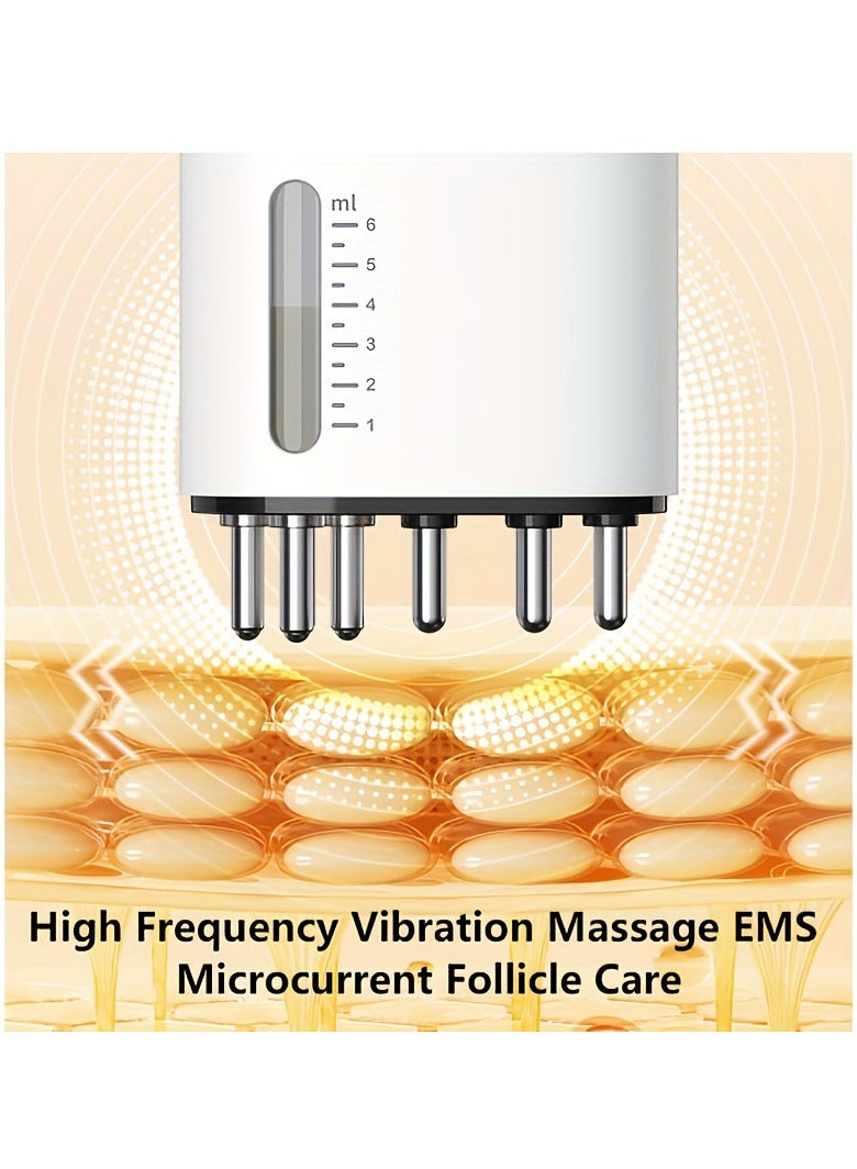 Phototherapy Vibrating Fluid Conducting Comb, USB Rechargeable Scalp Massager, Oil Applicator Comb, Ideal For Head Massage