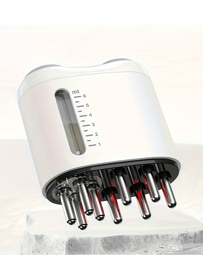 Phototherapy Vibrating Fluid Conducting Comb, USB Rechargeable Scalp Massager, Oil Applicator Comb, Ideal For Head Massage
