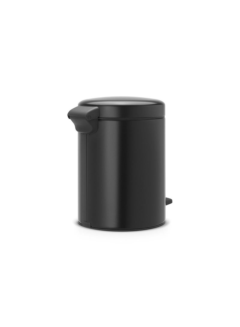 Matt Black , 5 L : Brabantia Pedal Bin newIcon with Plastic Inner Bucket, 5 Litre - Matt Black