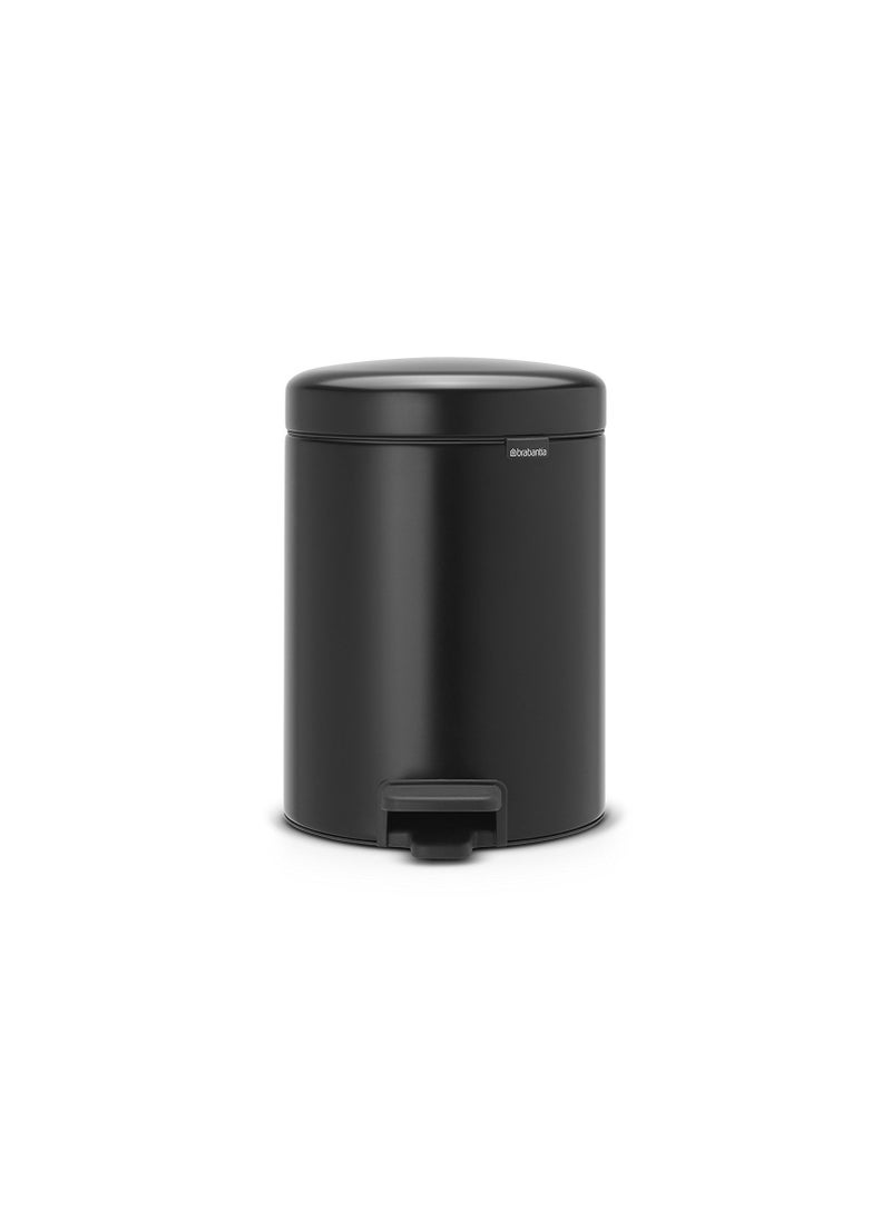 Matt Black , 5 L : Brabantia Pedal Bin newIcon with Plastic Inner Bucket, 5 Litre - Matt Black