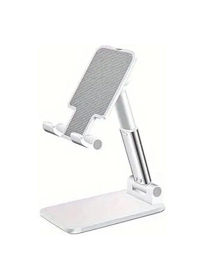 Adjustable Desktop Mobile Phone Holder Stand, Universal Tablet Holder - White