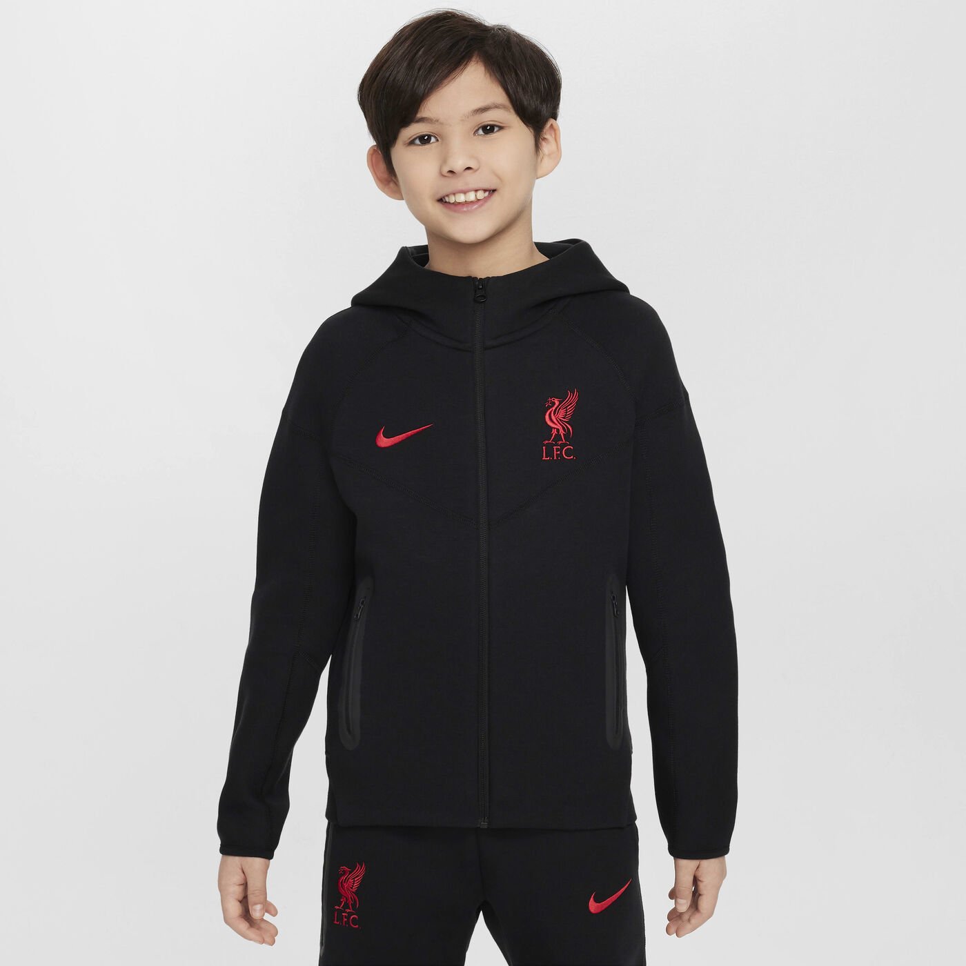 Kids' Liverpool F.C. Tech Fleece Football Full-Zip Hoodie