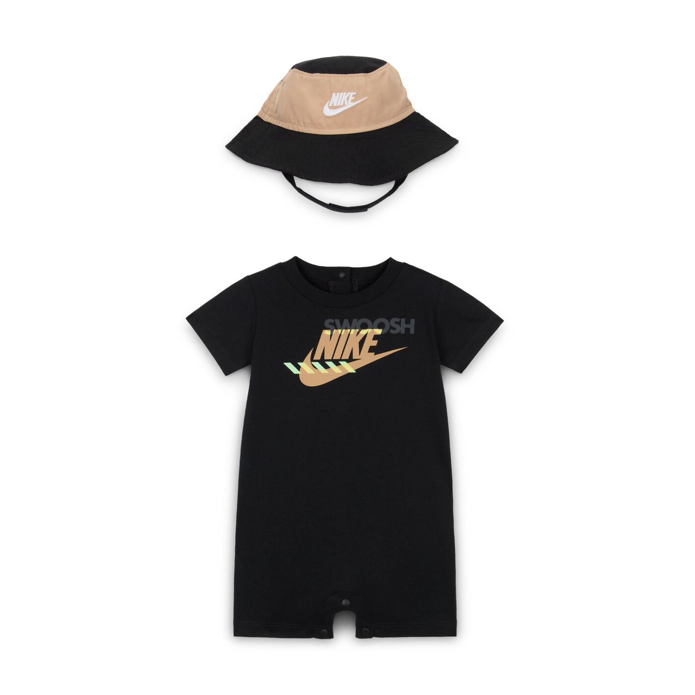 Kids' Sportswear PE Romper and Bucket Hat Set