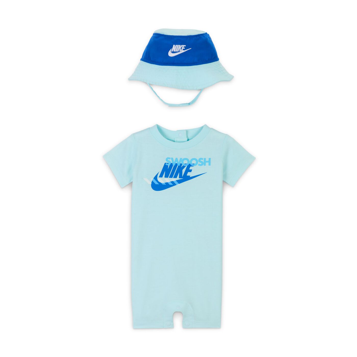 Kids' Sportswear PE Romper and Bucket Hat Set