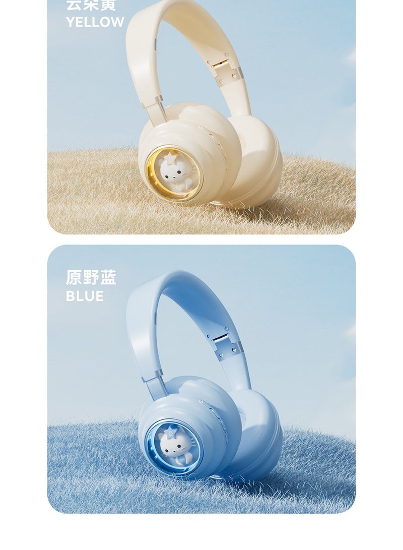 KE-30 Wireless Headset Over Ear Headphones Bluetooth PC Gaming Headphones Beige