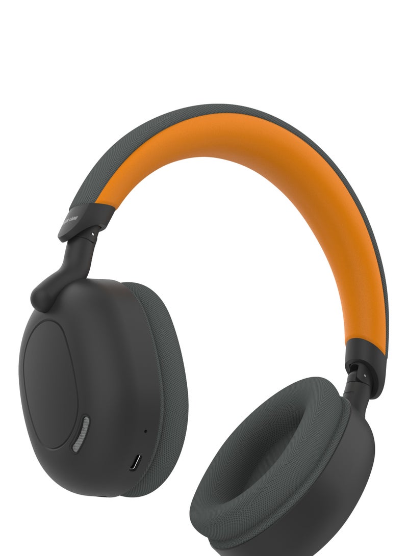 Sunstone Headphone / Long Hours Playing Time / Long-Range Working Distance / AUX Support / Microphone / V5.3 Bluetooth Version / 40mm Driver - Black & Orange