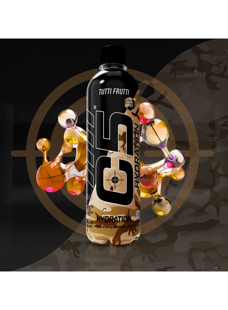 C5 HYDRATION Tutti Frutti Electrolytes & Vitamin Water- Zero Sugar, 20 Calorie BCAA for Recovery -VIT B ENERGY, VIT C & E ANTIOXIDANT, VIT D3 for IMMUNITY - Refreshing Ramadan Drink Pack of 12