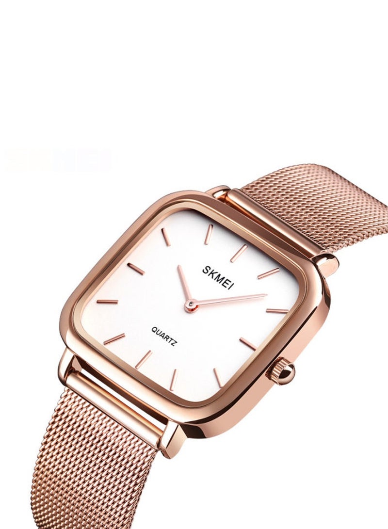 Elegant Design Stainless Steel Luxury Women's Watch - 1555 - Rose Gold