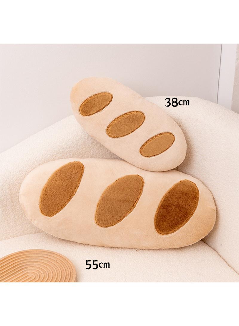 Creative Bread Plush Toys，Bread Shaped Throw Pillows, 38cm Soft Home Decorative Pillow Plush Cushion For Bed Couch Living Sofa Room Decor Accent Throw Pillow Perfect Stuffed Plush Toy Gife For Children And Adult