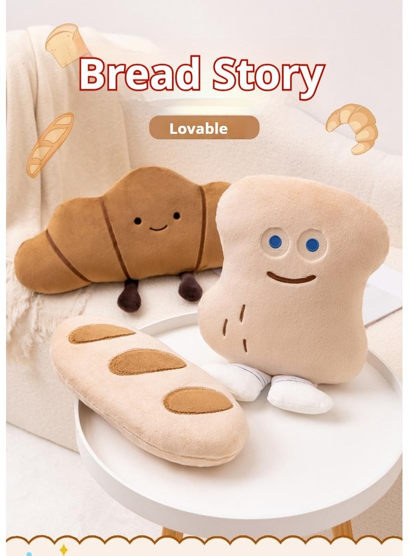 Creative Bread Plush Toys，Bread Shaped Throw Pillows, 55cm Soft Home Decorative Pillow Plush Cushion For Bed Couch Living Sofa Room Decor Accent Throw Pillow Perfect Stuffed Plush Toy Gife For Children And Adult