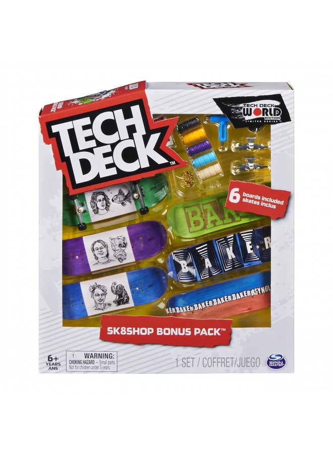 Tech Deck, Sk8Shop Fingerboard Bonus Pack, Collectible And Customizable Mini Skateboards, Kids Toys For Ages 6 And Up (Styles May Vary)