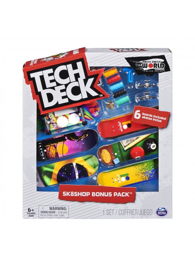 Tech Deck, Sk8Shop Fingerboard Bonus Pack, Collectible And Customizable Mini Skateboards, Kids Toys For Ages 6 And Up (Styles May Vary)