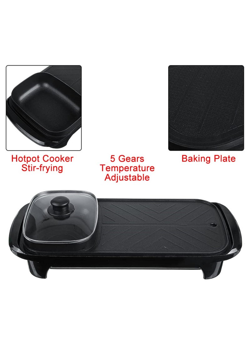 Multifunction Portable Electric Barbeque Grill Smokeless Non-Stick Roasting Barbecue Pan And Hot Pot
