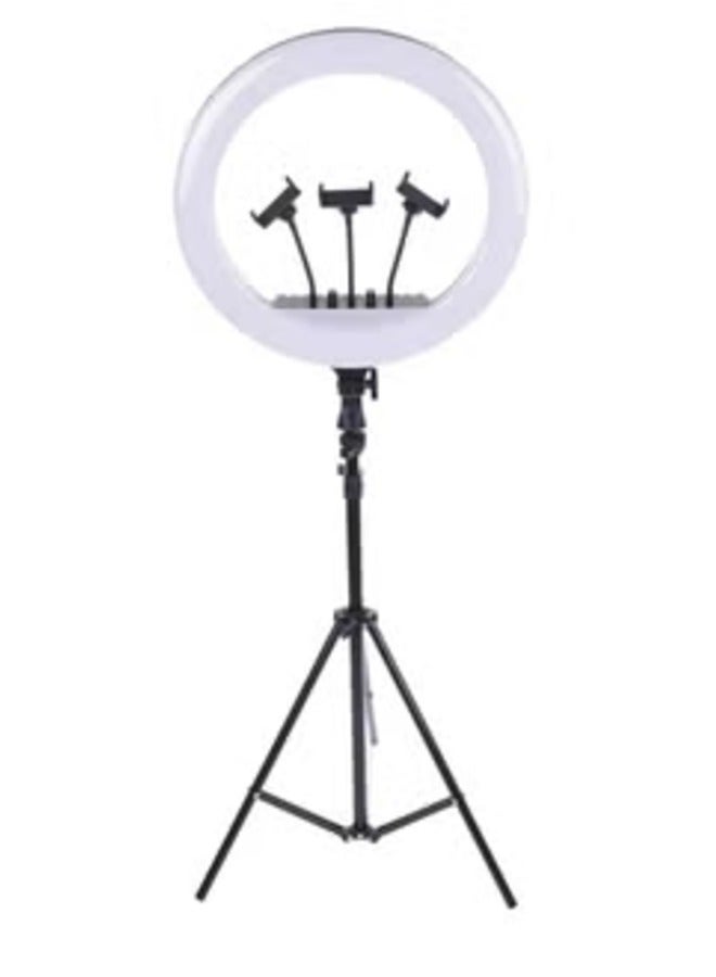 18-Inch 18 LED Ring Light with Tripod & 3 Phone Holders – Perfect for YouTube, TikTok, and Smartphones