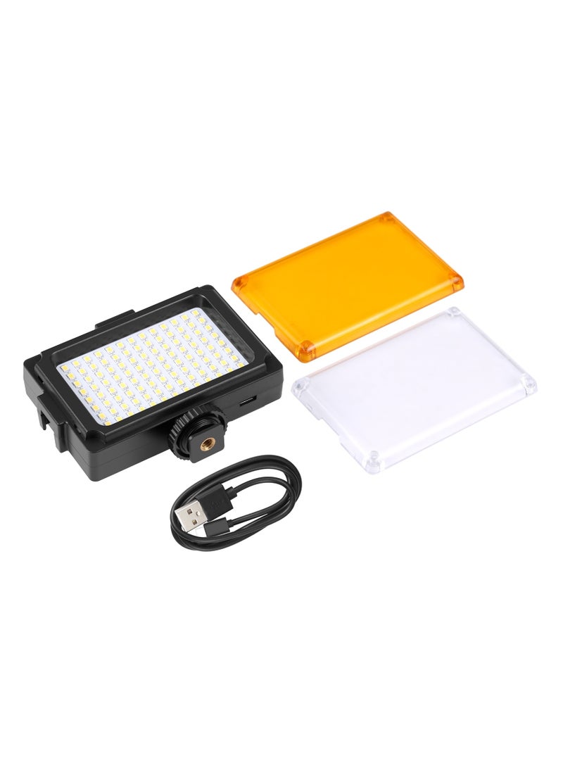 PULUZ Pocket 104 LED 1800LM Professional Vlogging Photography Video & Photo Studio Light with White and Orange Magnet Filters Light Panel for Canon, Nikon, DSLR Cameras